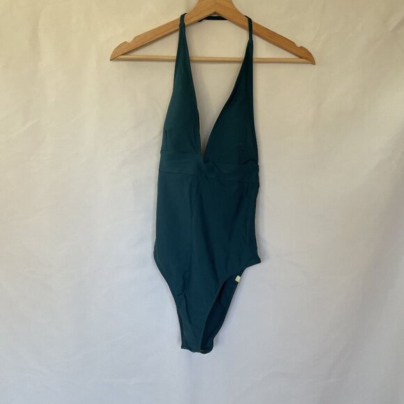Summersalt turquoise green one piece swimsuit halter neckline women's size 4 - Picture 1 of 6